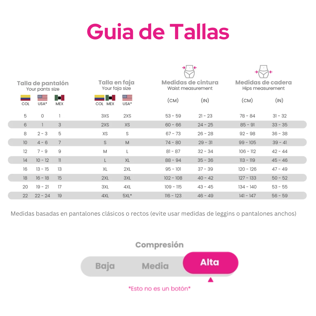 Guía de tallas - C-00757- Cinturilla ultra reloj de arena®
