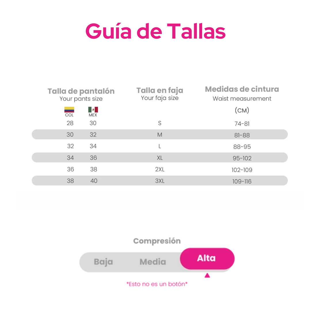 Guía de tallas - F-0061- Faja corta masculina