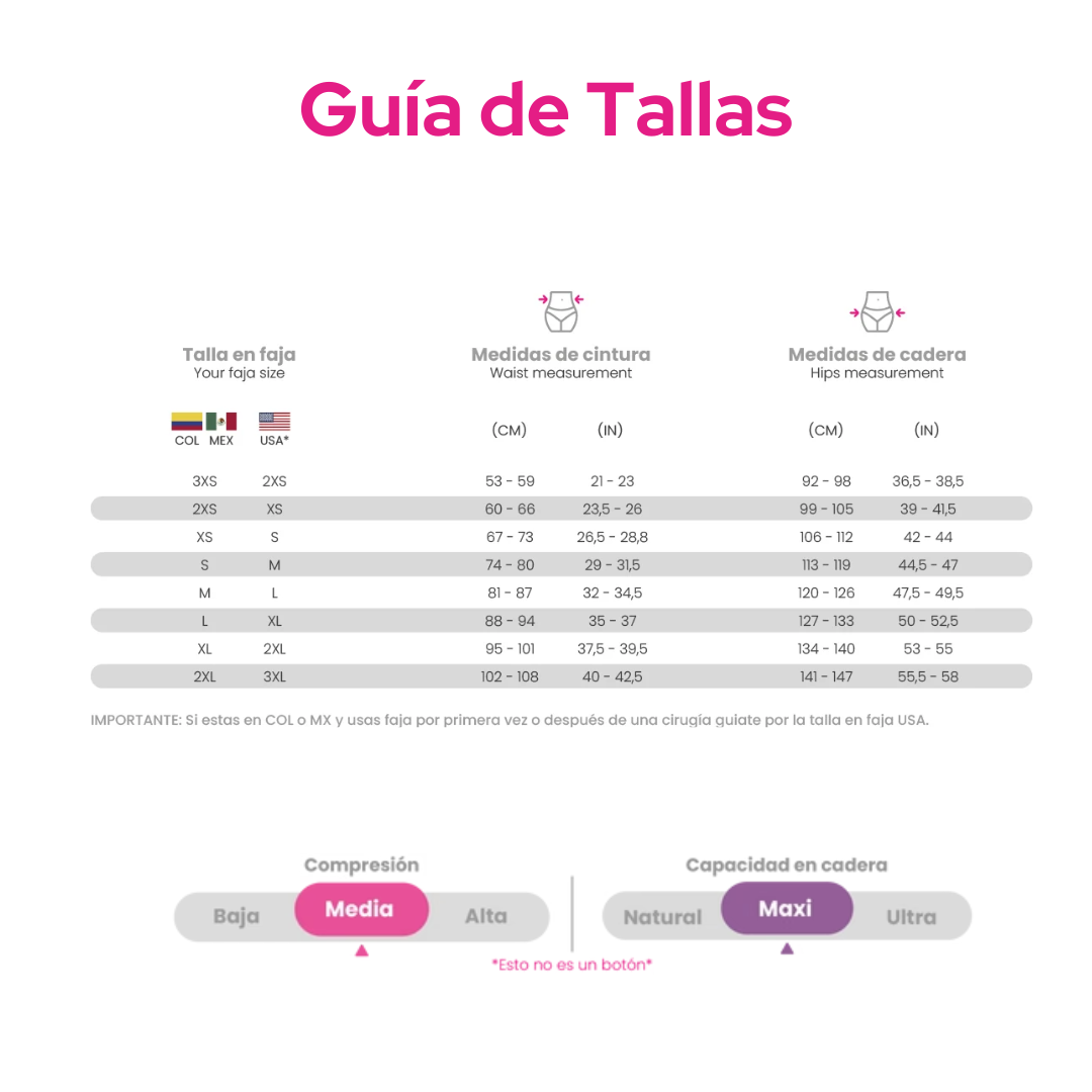 Guía de tallas - F-04479- Faja Espalda Cubierta Etapa 1