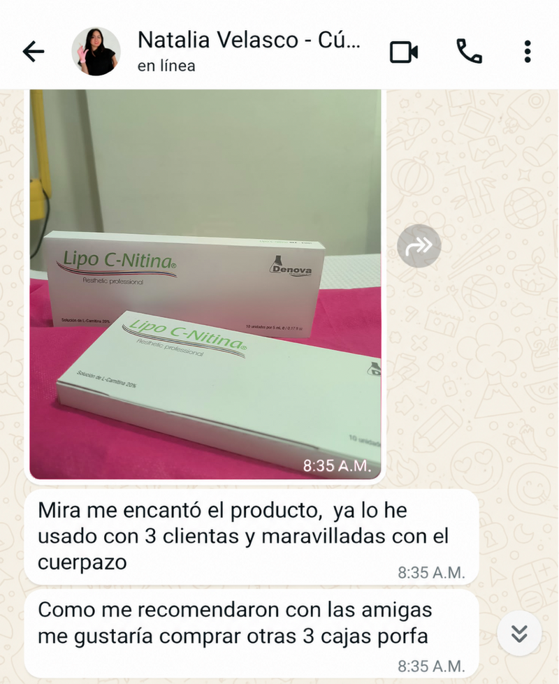 Testimonio de cliente LIPO C-NITINA 10 VIALES × 5 ML