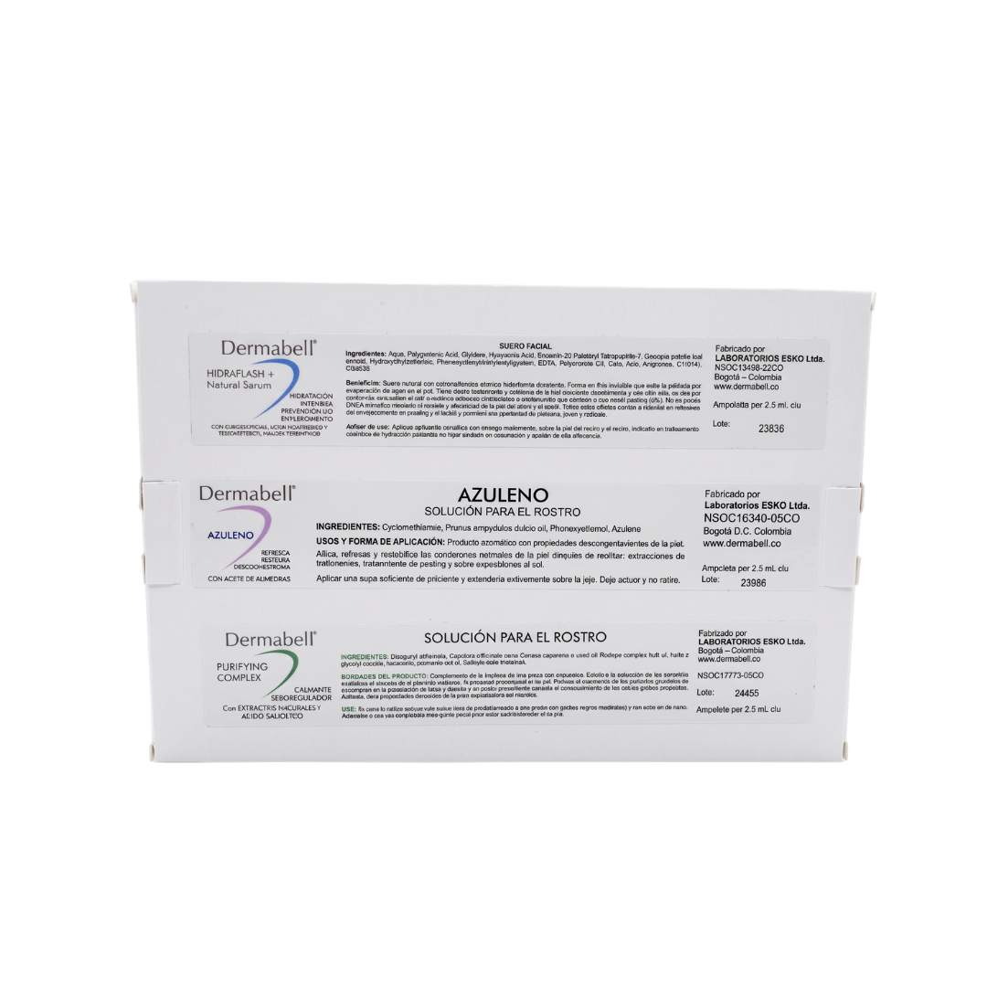 Set piel grasa x 24 ampollas