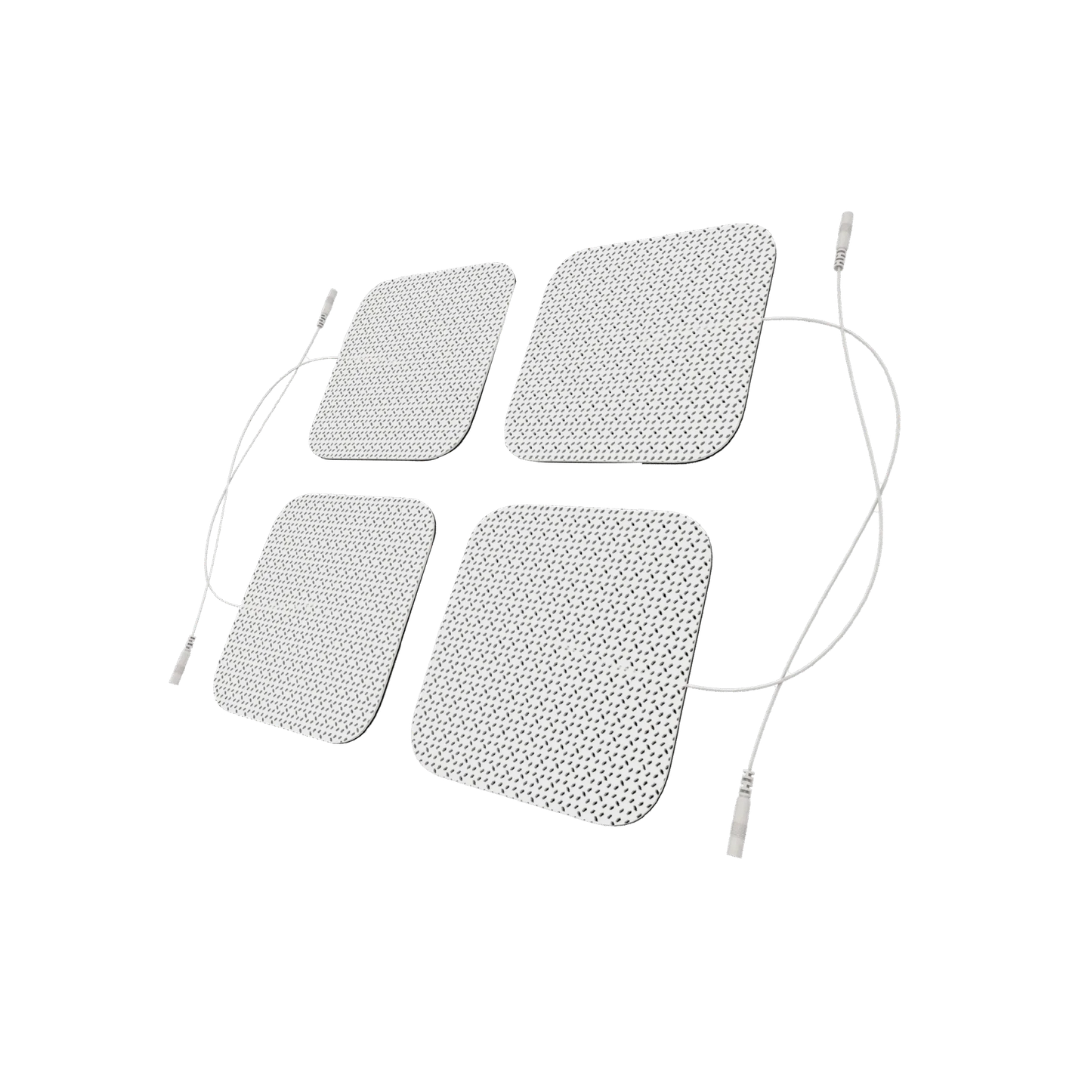 ELECTRODOS ADHESIVOS CUADRADOS X4 UNIDADES – 5X5 CM BLANCO
