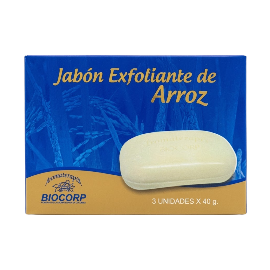 Jabón exfoliante de arroz x3
